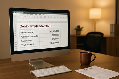 ¿Cuánto cuesta un empleado con salario mínimo en Colombia en 2026?