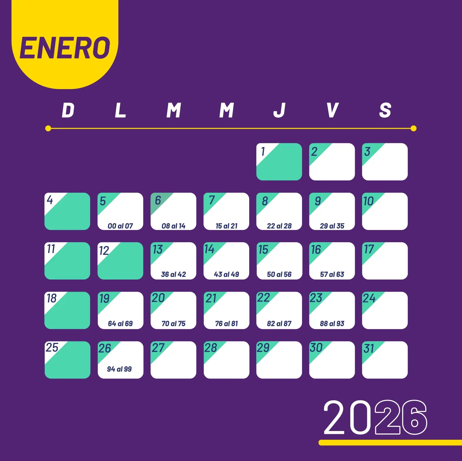 Calendario enero