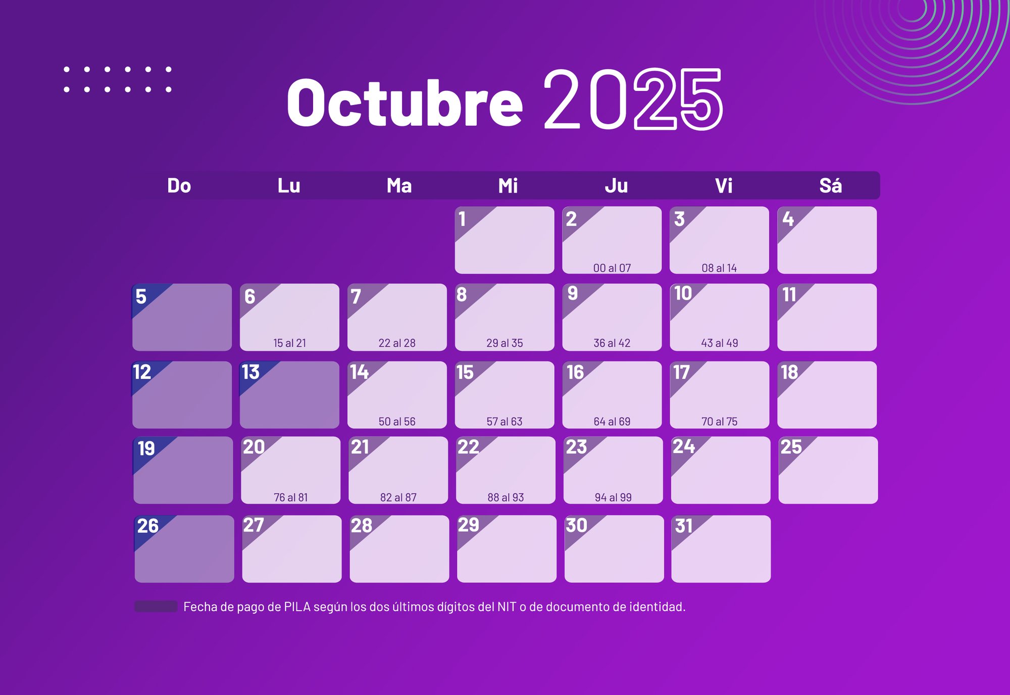 Calendario web Calendario web