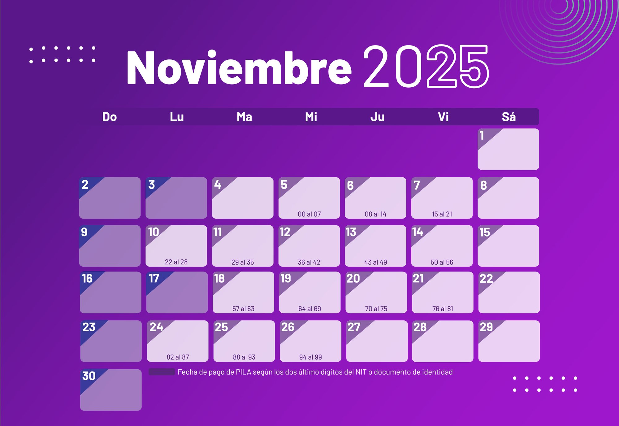 Calendario web Calendario web